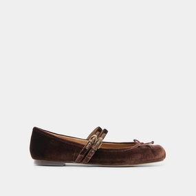 GIBSEN BALLET FLATS CHOCOLATE VELVET Roof Top