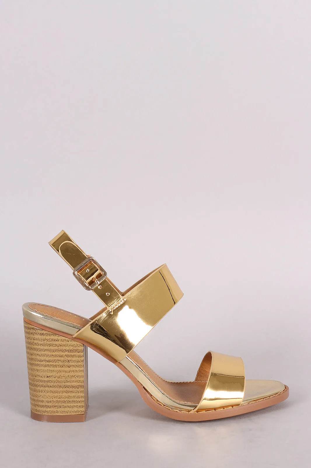 Liliana Two Band Slingback Chunky Stacked Heel