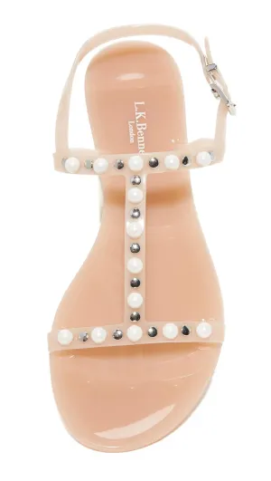 L.K. Bennett London Freja Jelly Pearls Embellished Sandals Size UK 2 US 5 EU 35 ladies
