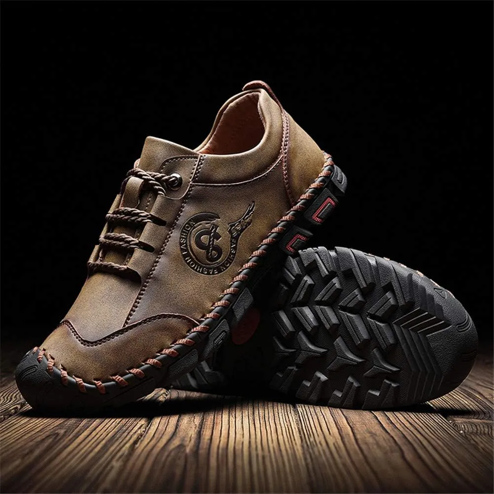 LLTMALL Men's Classic Hand-Stitched Leather Loafers Casual Lace-up Oxford Driving Shoes Outdoor Sneakers
