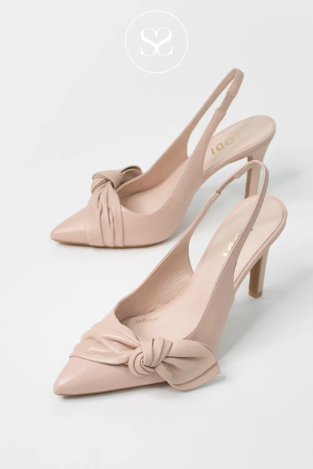 LODI RUSILEO - NUDE LEATHER SLING BACK - HIGH HEELS