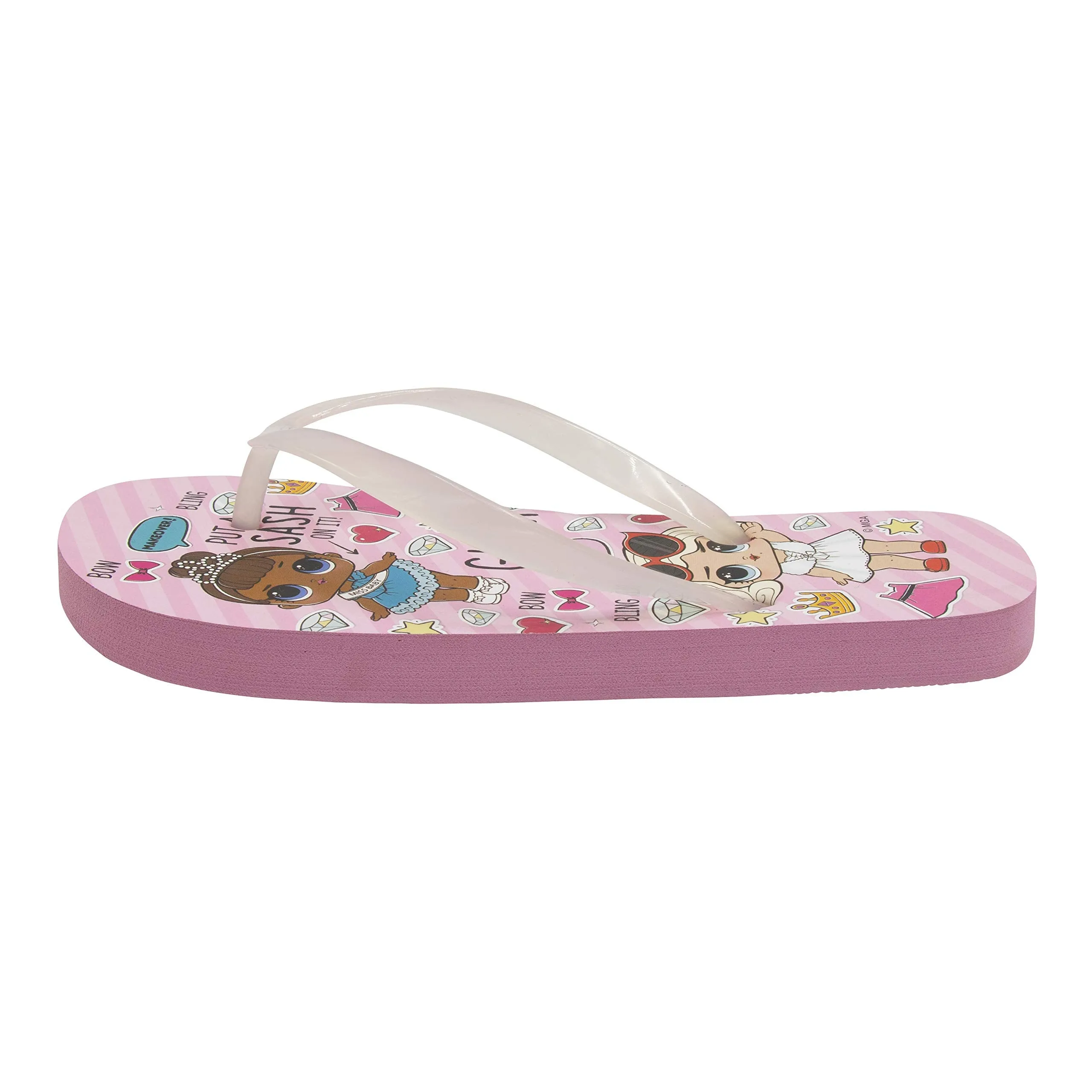 L.O.L. Surprise! Girls Color Change Upper Flip-Flops - Pink Size 11/12