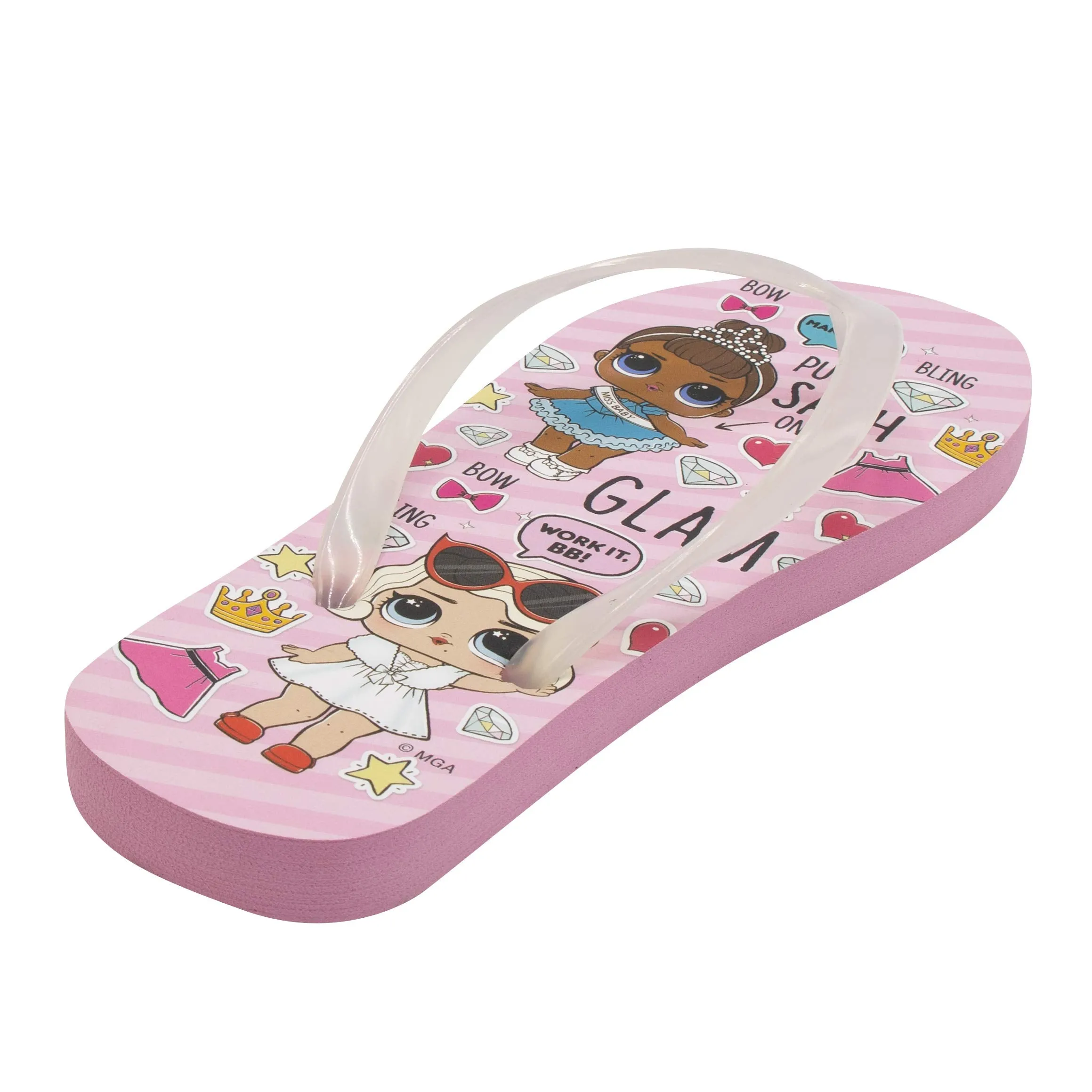 L.O.L. Surprise! Girls Color Change Upper Flip-Flops - Pink Size 11/12