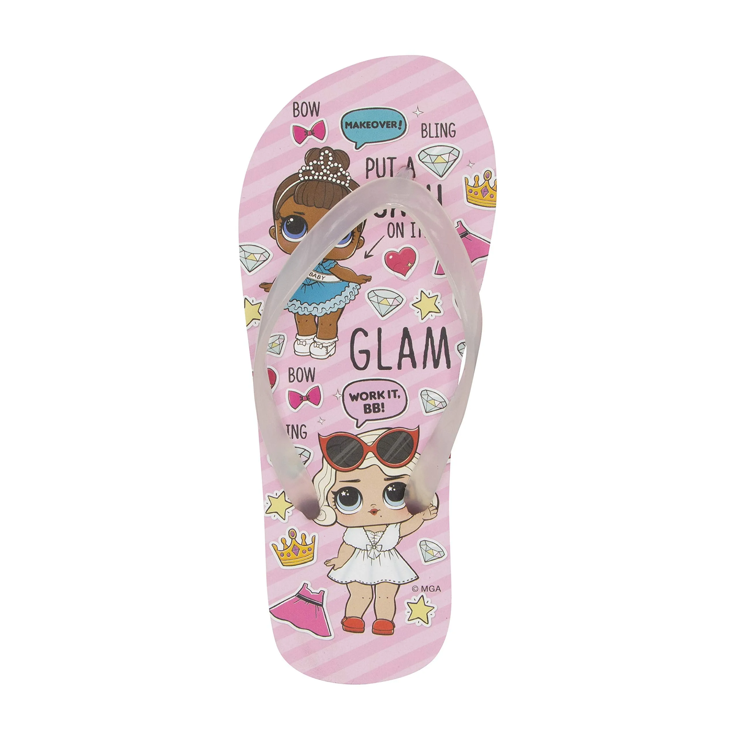 L.O.L. Surprise! Girls Color Change Upper Flip-Flops - Pink Size 11/12