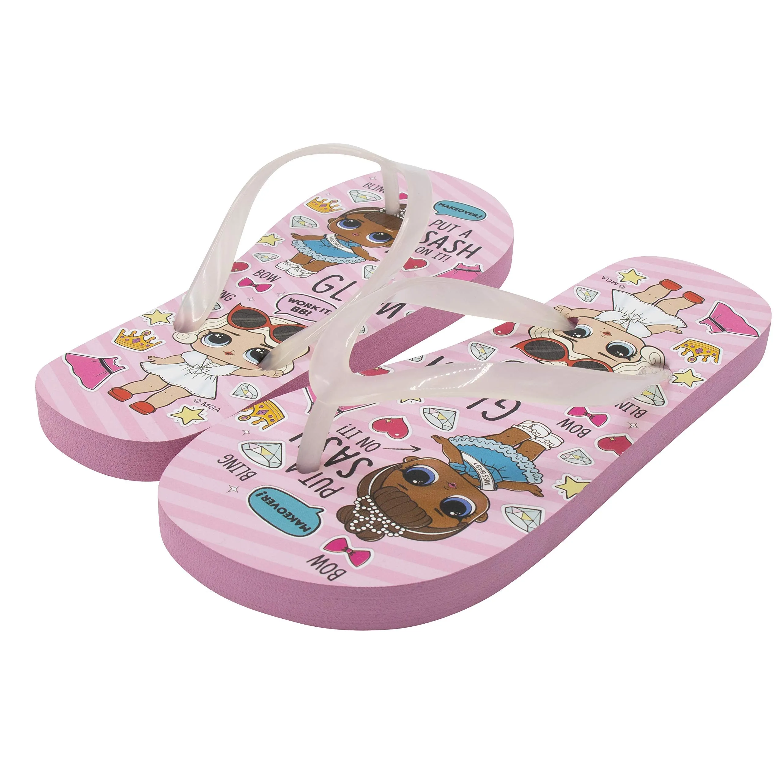 L.O.L. Surprise! Girls Color Change Upper Flip-Flops - Pink Size 11/12