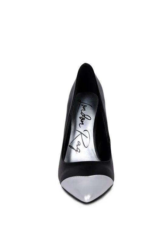 London Rag Cidra Silver Dip Stiletto Heels 5.9"