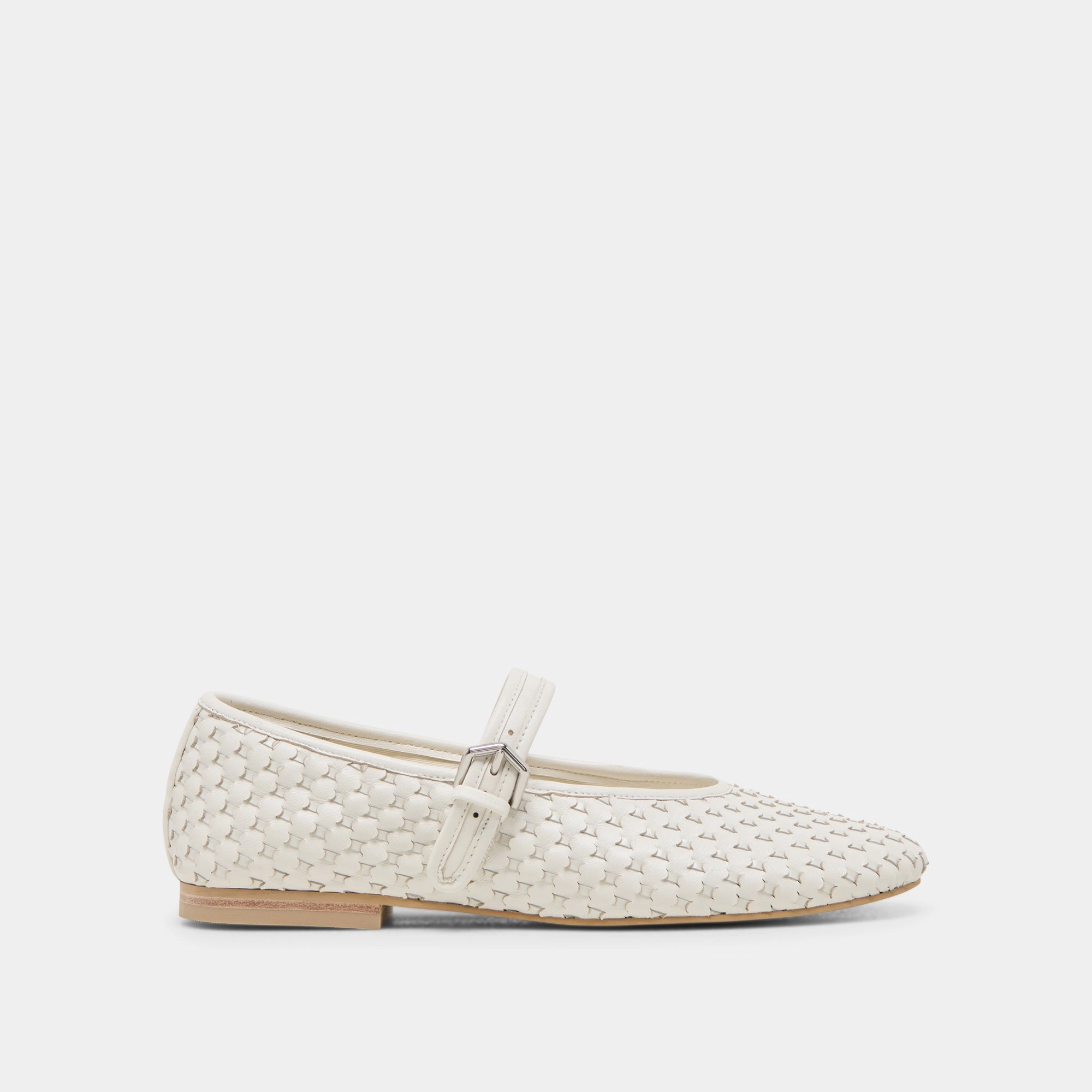 Slip-On Style Shoes Easy Strap ROSLYN WOVEN BALLET FLATS TRUE WHITE WOVEN LEATHER
