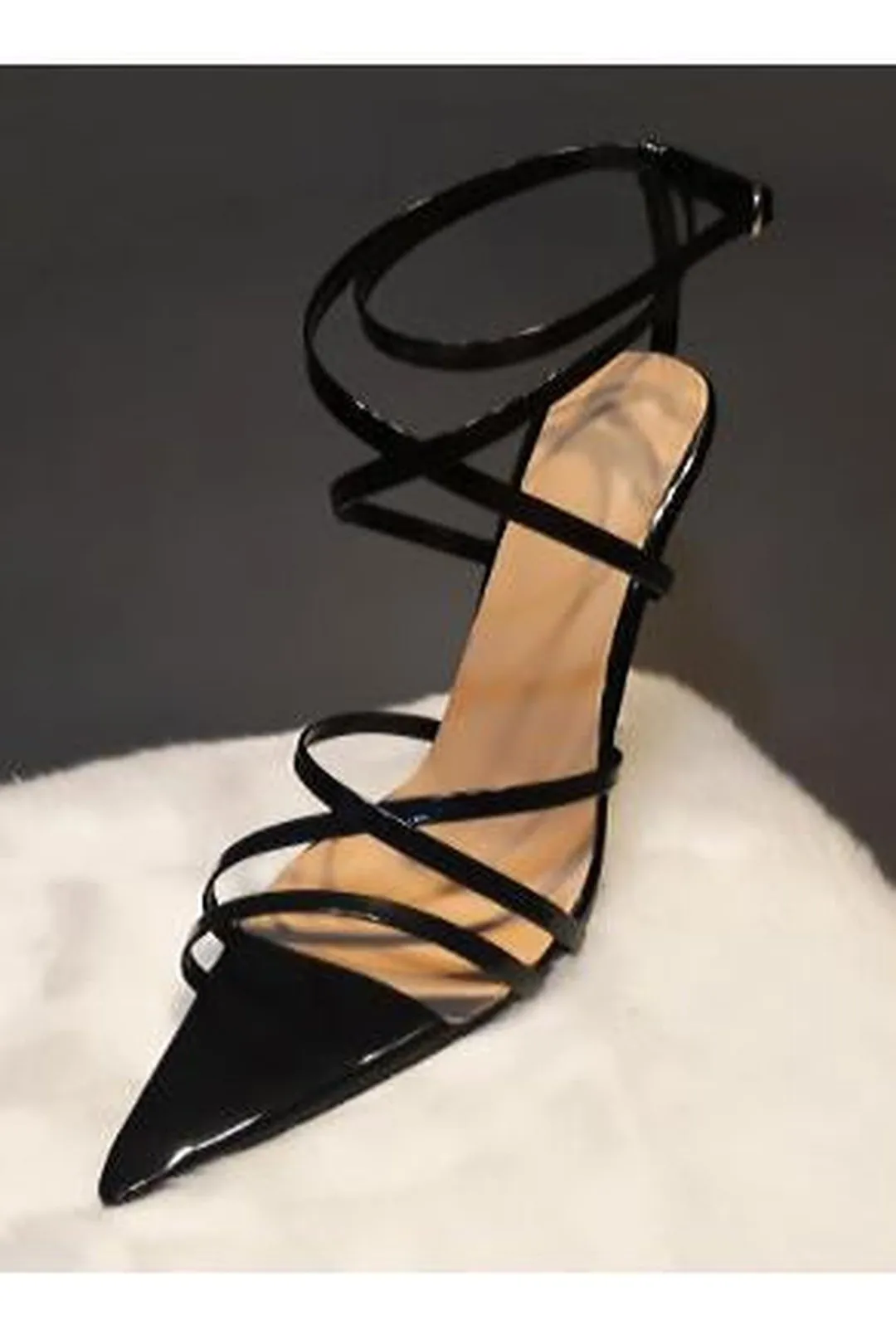 LORI - POINTY STRAP-UP SANDALS