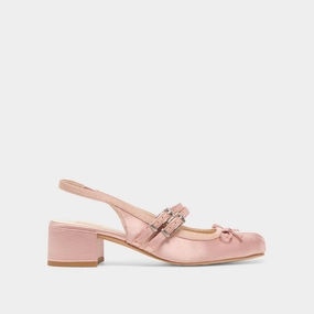 Low Top Relaxing Footwear Style LORIS HEELS BLUSH SATIN