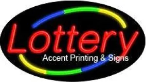 Lottery Handcrafted Flashing Neon Sign