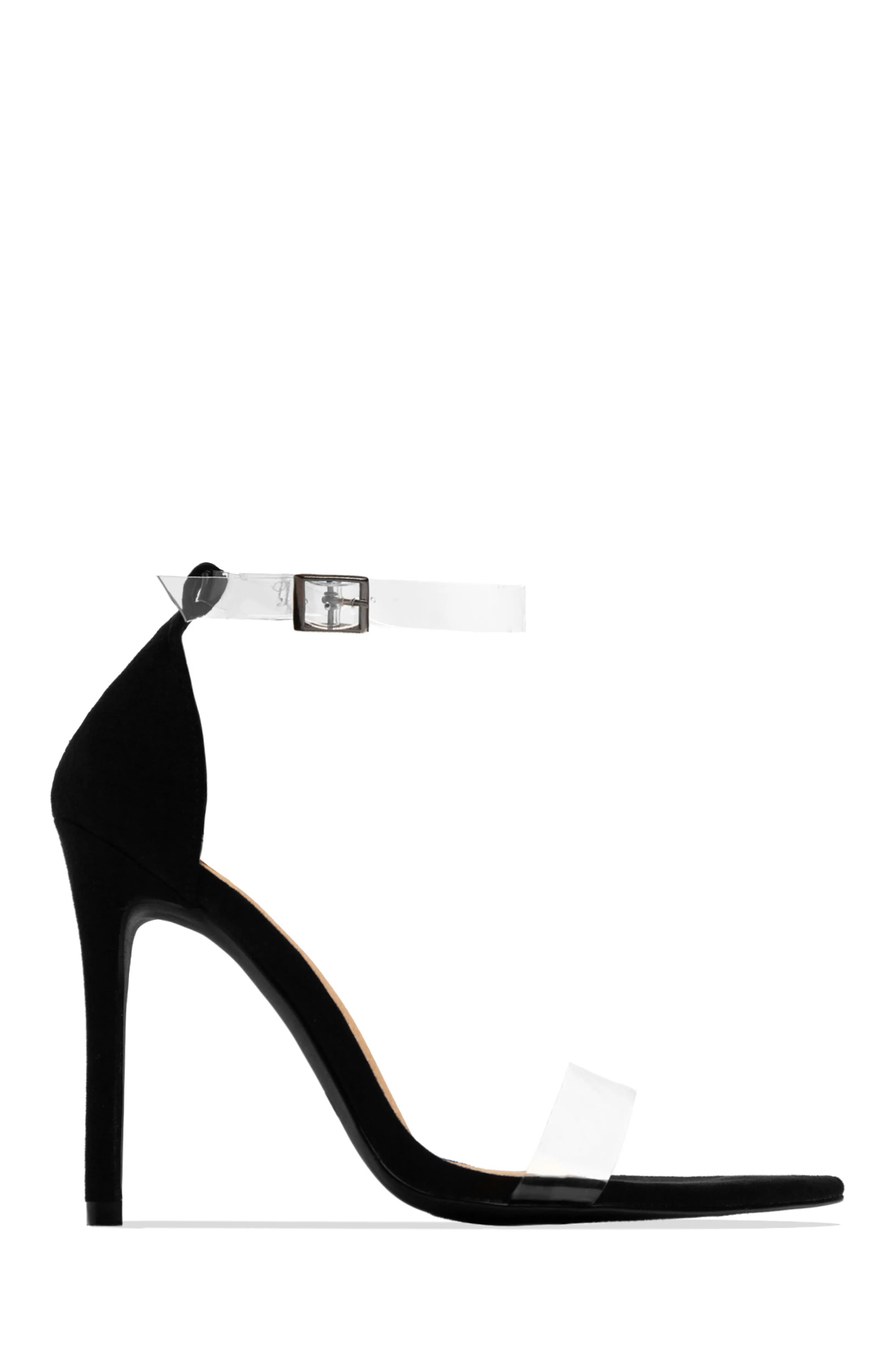 Love Me Better Clear Strap High Heels - Silver