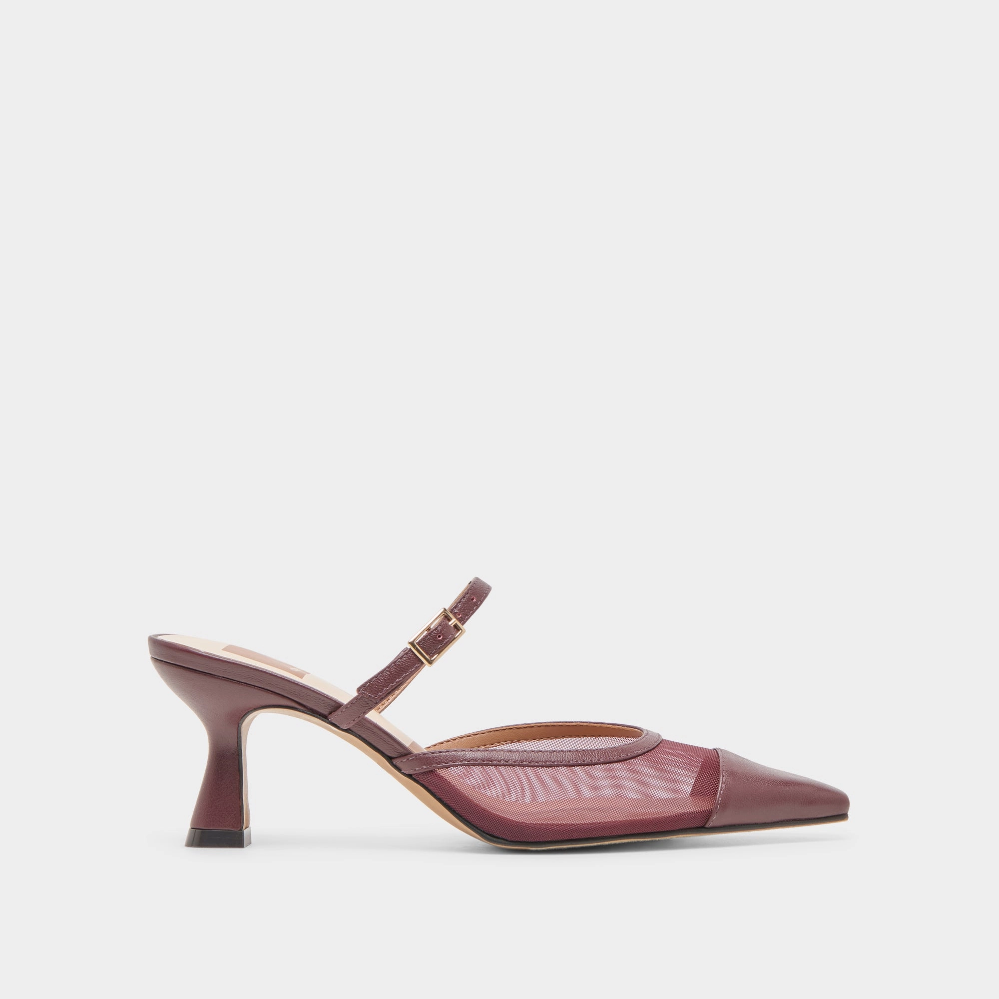 LOYD HEELS BURGUNDY MESH removable insoles Simple Chic Style