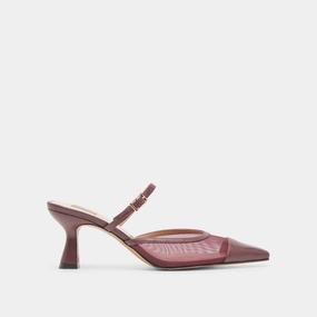 LOYD HEELS BURGUNDY MESH removable insoles Simple Chic Style