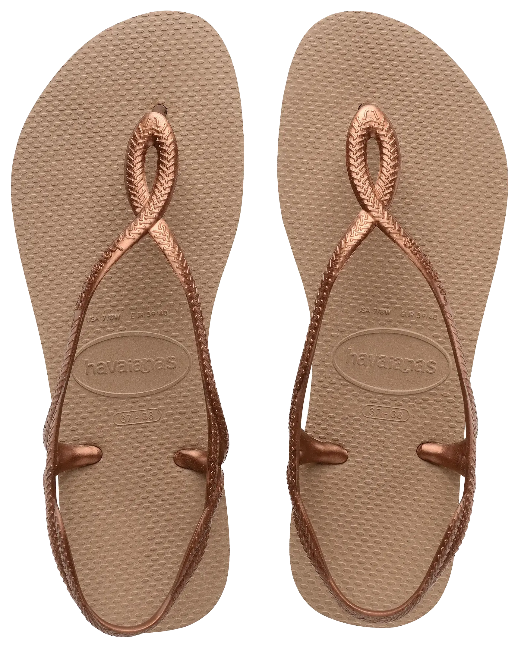 Luna Flip Flops in Rose Gold