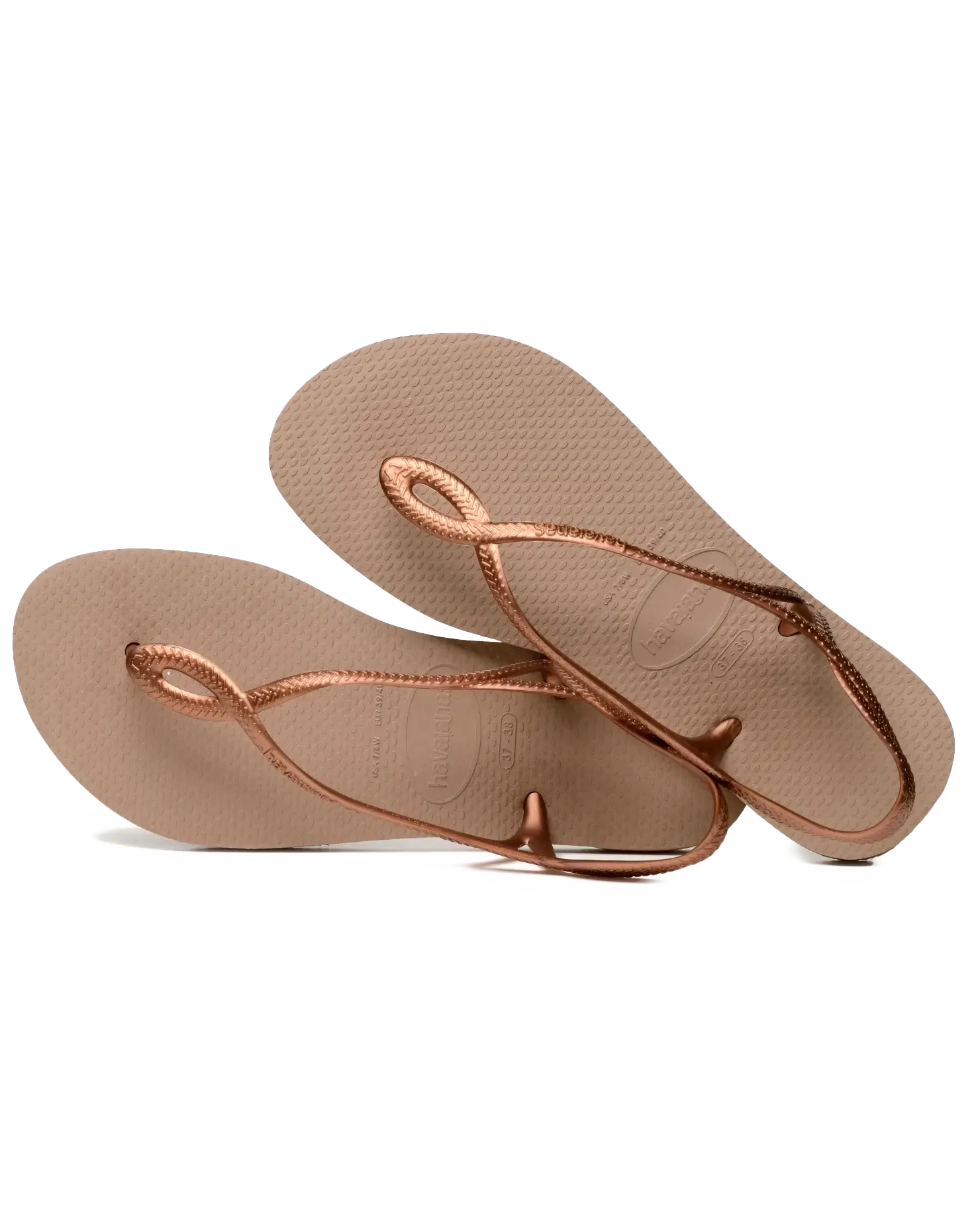 Luna Flip Flops in Rose Gold