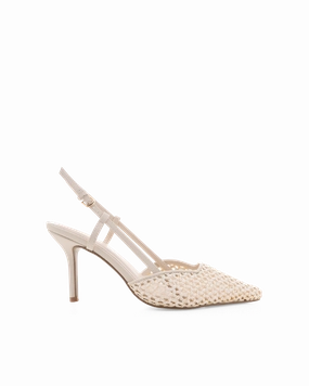 KAMERON - CREAM RAFFIA Open Cut Occasion Footwear