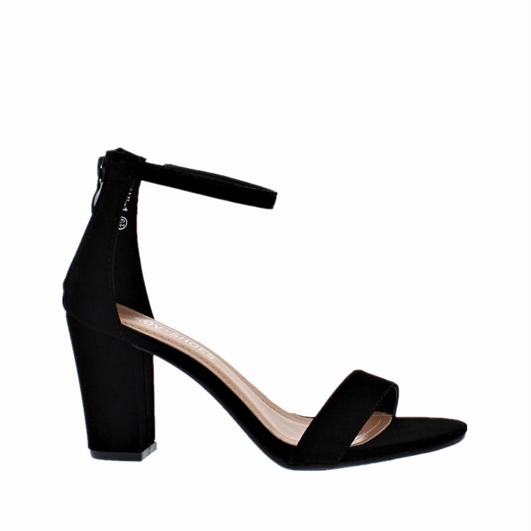 Ankle Strap Mid Chunky Heel (BLACK) Wedding Mode
