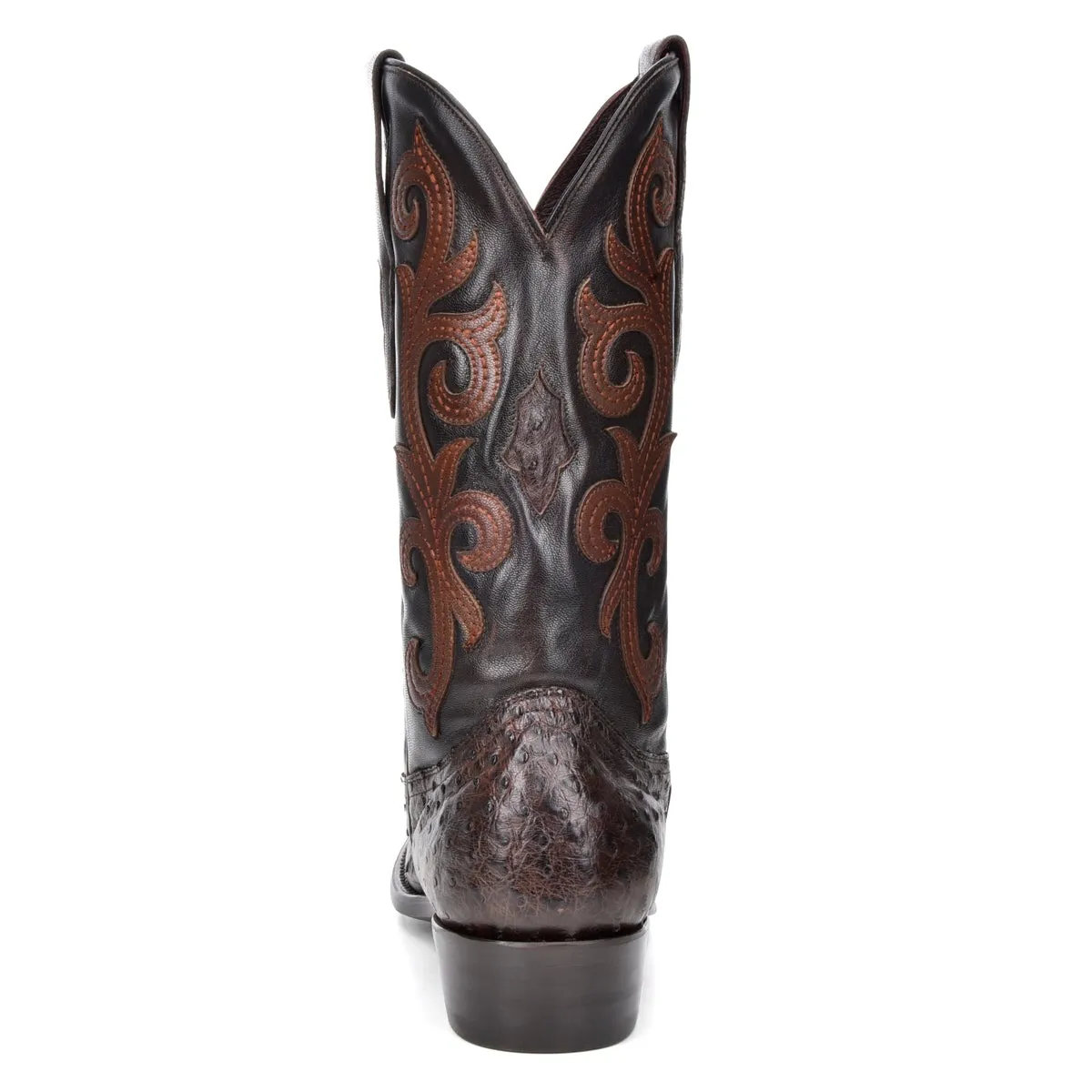 M2141 - Montana brown dress cowboy ostrich boots for men