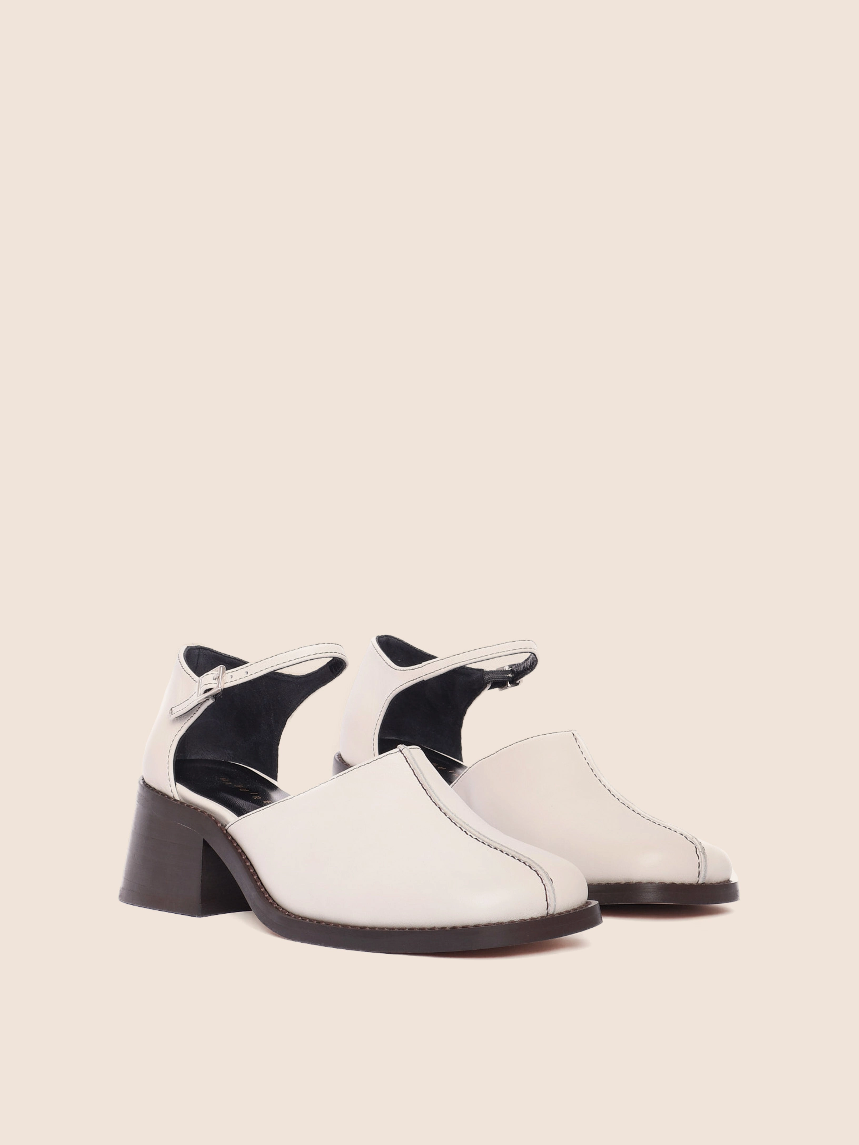 Mafra Cream Heel Sophisticated Sandals