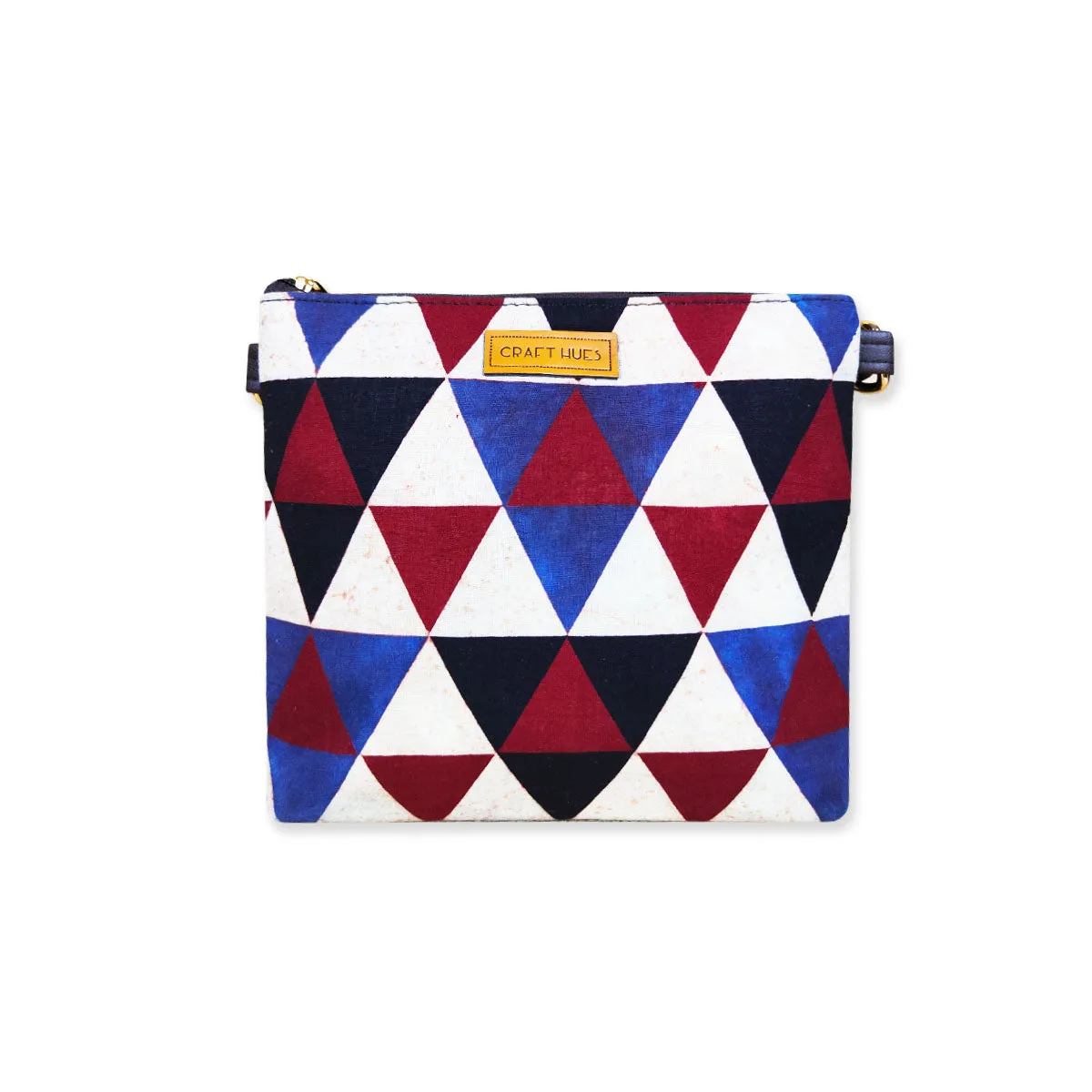 Maroon Triangles Sling Bag