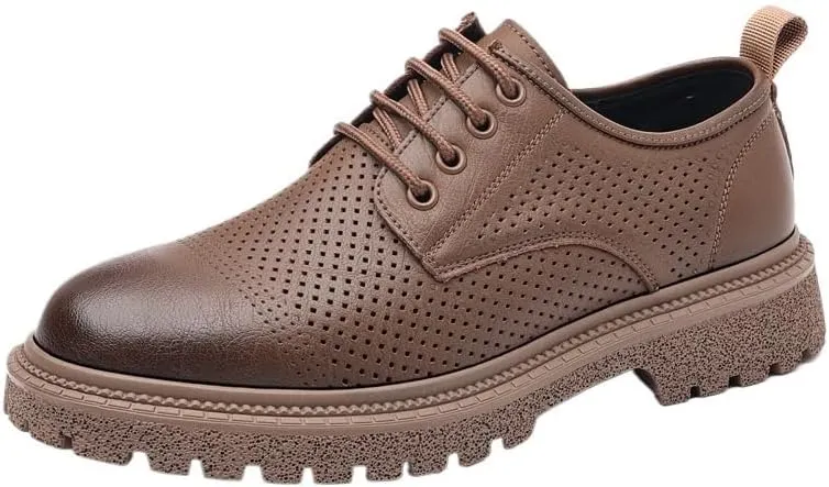 Men Dress Shoes Leather Toe Male Men Suit Pointed Leather Casual Shoes Business Shoes Shoes Fashion Men's Hollow Mesh Breathable Shoes