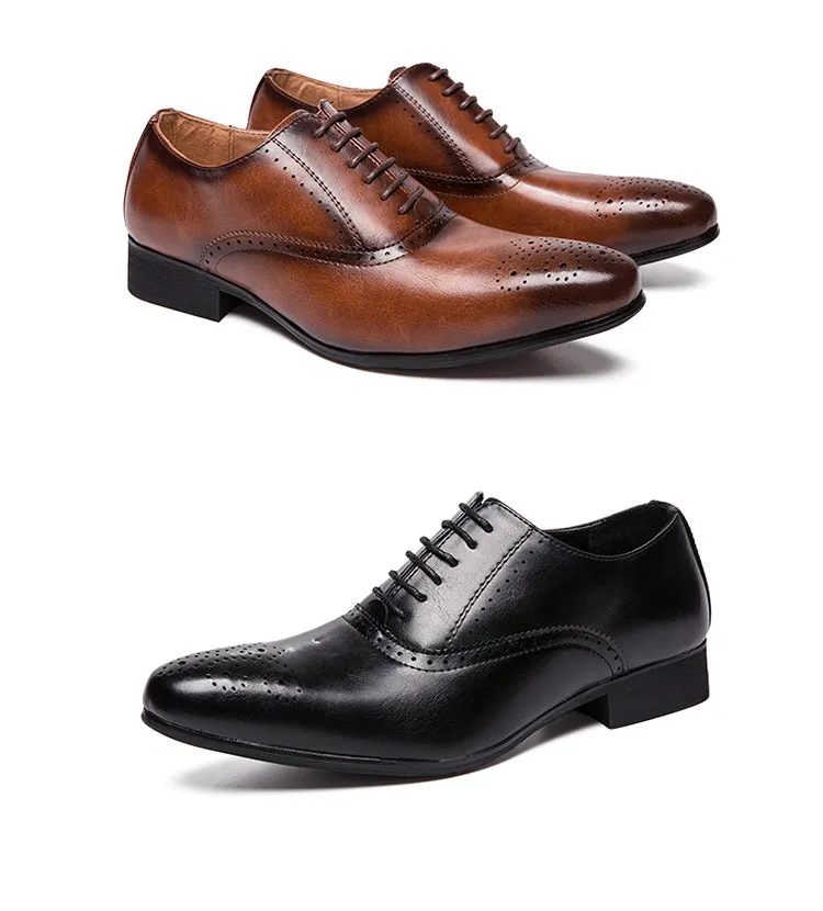Men Pointed Oxfords Lace-Up Designer Formal Shoes