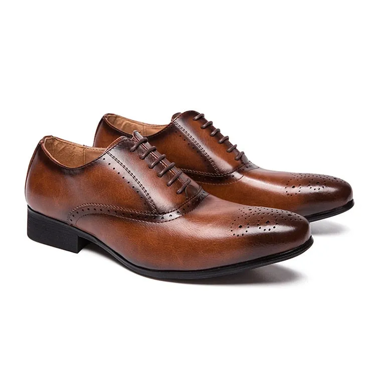 Men Pointed Oxfords Lace-Up Designer Formal Shoes