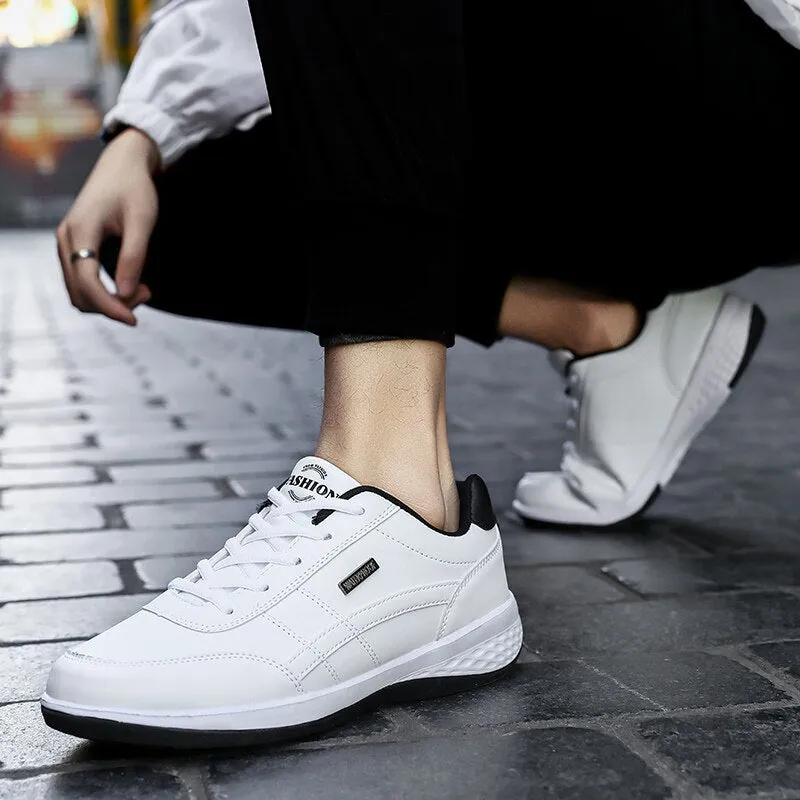 Men&#39;s Sports Casual Sneakers Leather Shoes Waterproof  Outdoor Comfortable Flat Walking Shoe Man Athletic