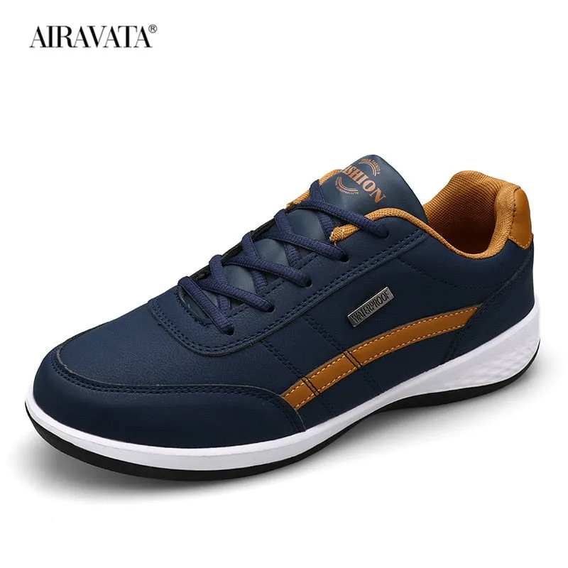 Men&#39;s Sports Casual Sneakers Leather Shoes Waterproof  Outdoor Comfortable Flat Walking Shoe Man Athletic