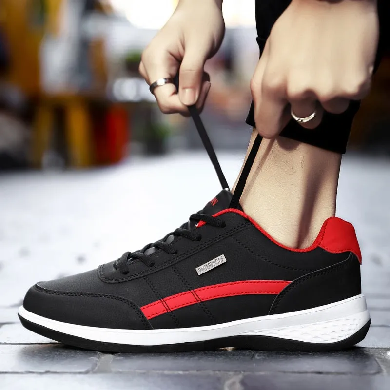 Men&#39;s Sports Casual Sneakers Leather Shoes Waterproof  Outdoor Comfortable Flat Walking Shoe Man Athletic