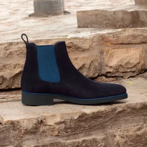 Men's Chelsea Boots Classic Leather Wide Plus Size Blue 2558