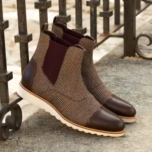 Men's Chelsea Multi Leather Boots Wide Plus Size Brown Dark Brown 3820