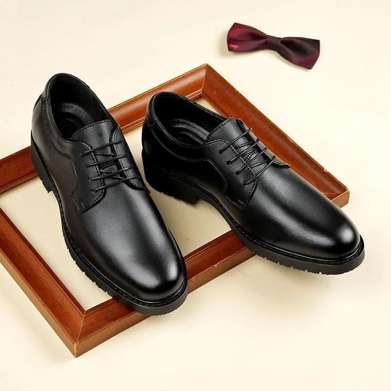 Men's Comfort Hand Stitched Business Formal Derby Shoes Modern Leather Breathable Casual Scale Pattern Comfort Shoes