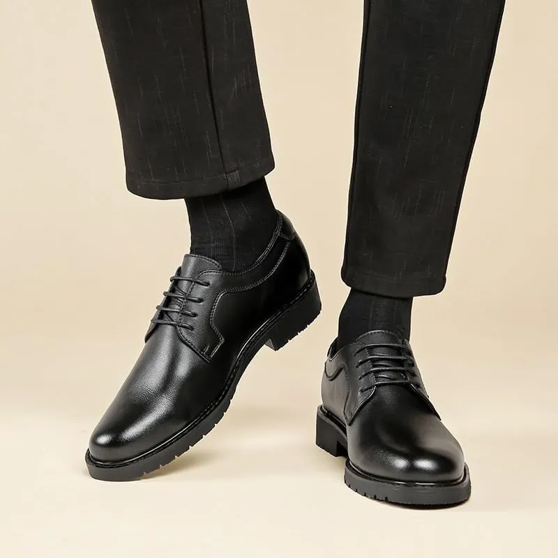 Men's Comfort Hand Stitched Business Formal Derby Shoes Modern Leather Breathable Casual Scale Pattern Comfort Shoes