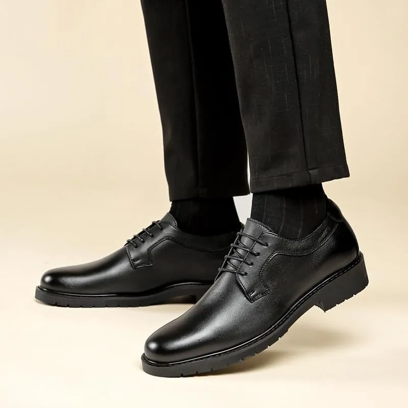 Men's Comfort Hand Stitched Business Formal Derby Shoes Modern Leather Breathable Casual Scale Pattern Comfort Shoes