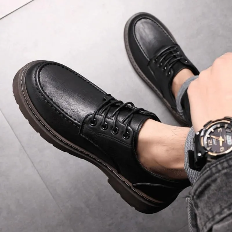Men's Comfort Hand Stitched Business Formal Derby Shoes with Casual Style Anti-Slip and wear-Resistant Design