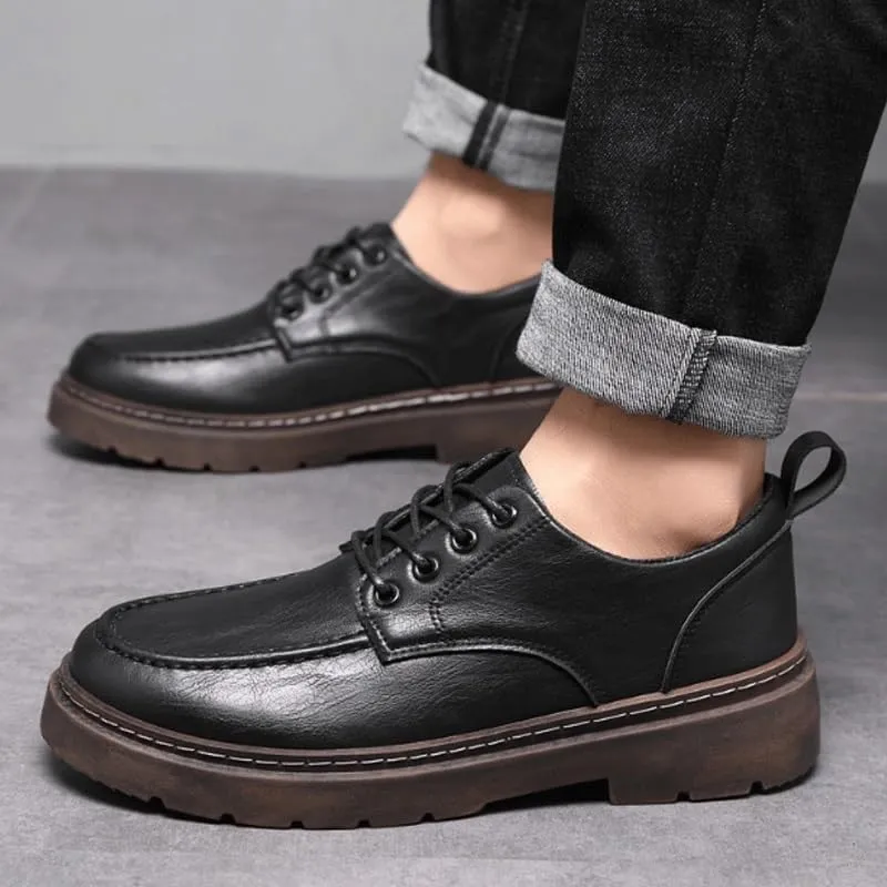 Men's Comfort Hand Stitched Business Formal Derby Shoes with Casual Style Anti-Slip and wear-Resistant Design
