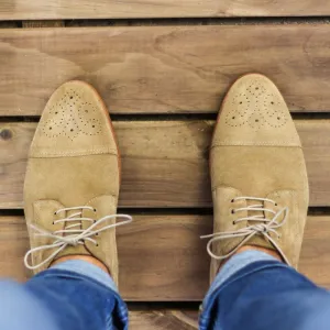 Men's Derby Leather Shoes Wide Plus Size Brown 1607