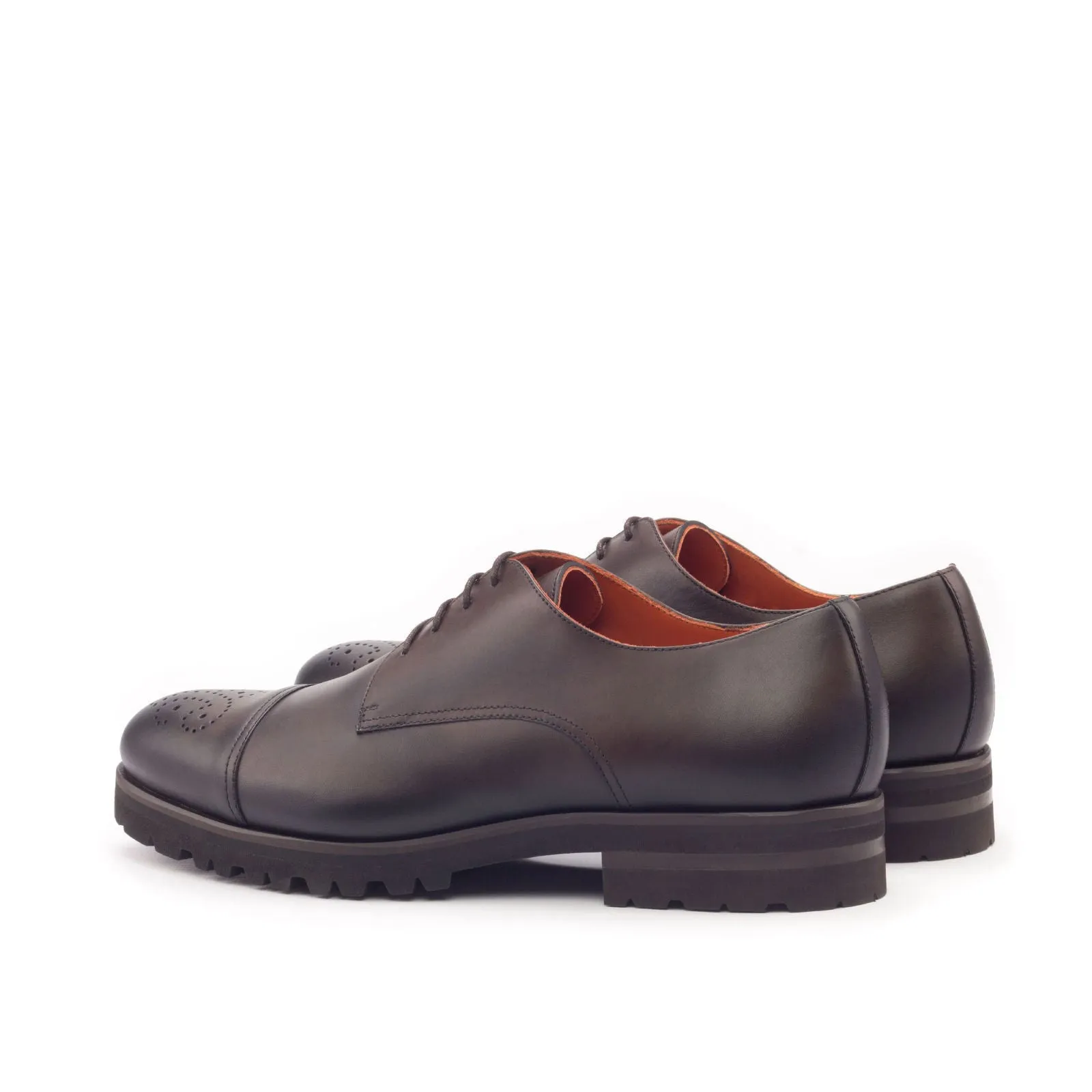 Men's Derby Leather Shoes Wide Plus Size Dark Brown 2996