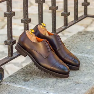 Men's Derby Leather Shoes Wide Plus Size Dark Brown 2996