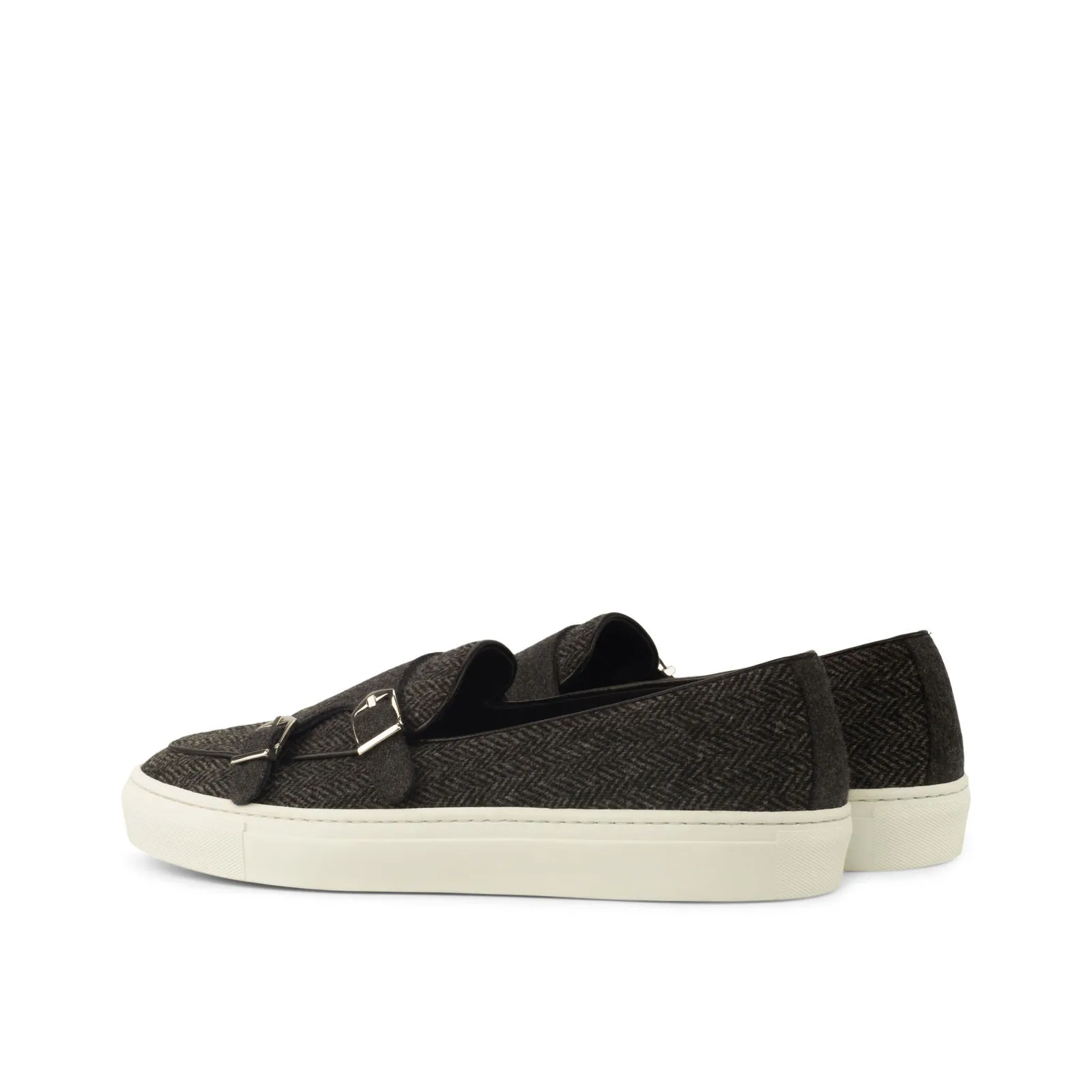 Men's Double Monk Sneakers Wide Plus Size Grey 3781