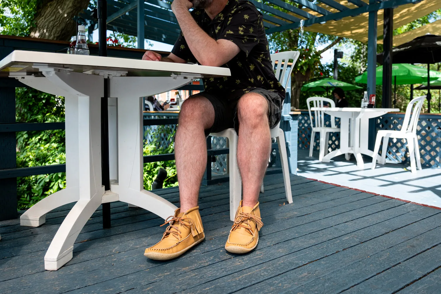 Men's Fringed Ankle Moccasin Boots