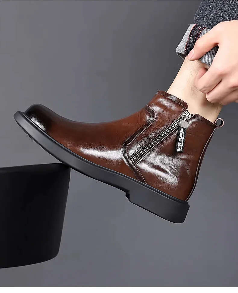 Men's Genuine Leather Ankle Chelsea Boots
