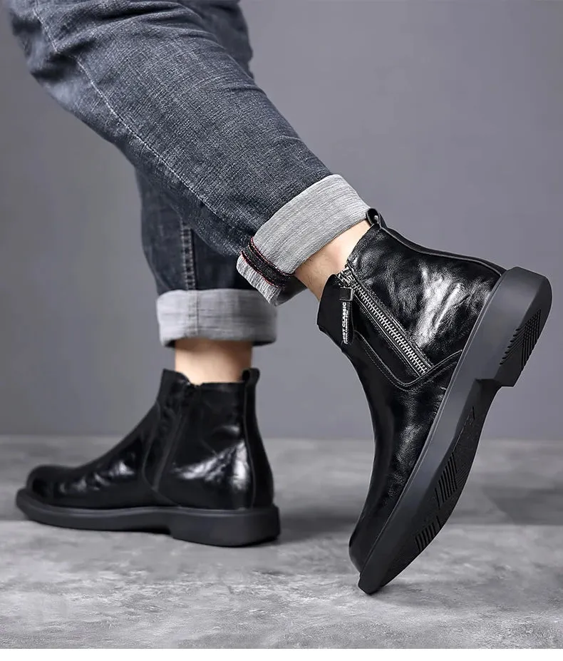 Men's Genuine Leather Ankle Chelsea Boots
