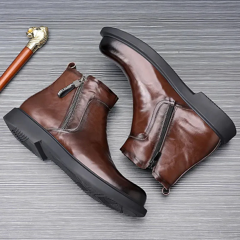 Men's Genuine Leather Ankle Chelsea Boots