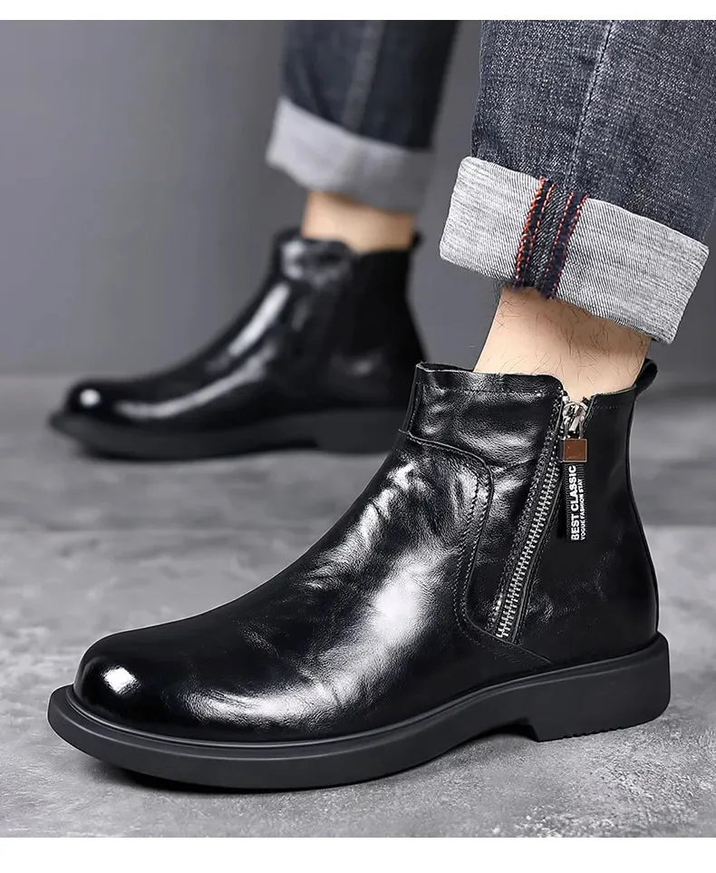 Men's Genuine Leather Ankle Chelsea Boots