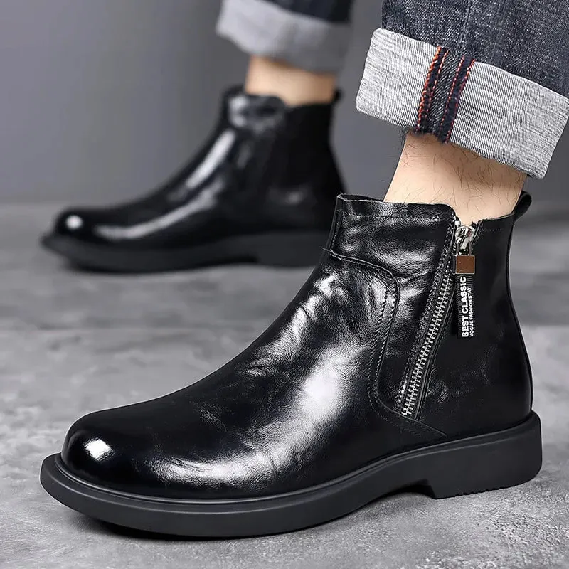 Men's Genuine Leather Ankle Chelsea Boots