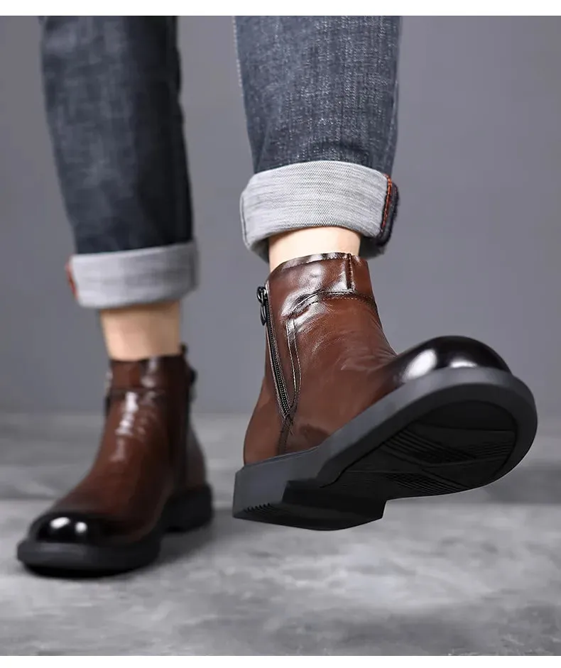 Men's Genuine Leather Ankle Chelsea Boots