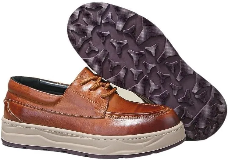 Men's Genuine Leather Hand Stitched Dress Oxfords Fashion Plain Toe Lace up Low Top for Business Dinners