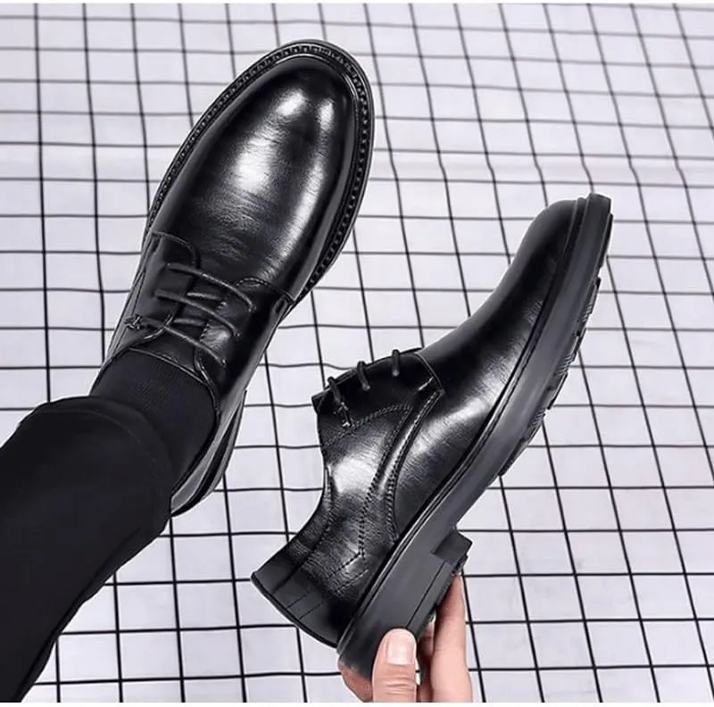 Men's Genuine Leather Hand Stitched Dress Oxfords Formal Business Office Derby Shoes Classic Men